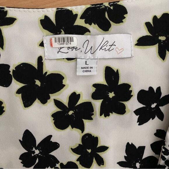 Love, Whit by Whitney Port Floral Wrap Midi Dress Size Large - Picture 8 of 8